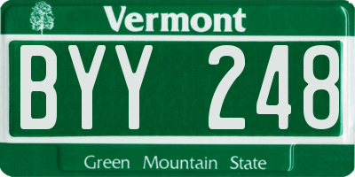 VT license plate BYY248