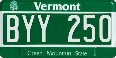 VT license plate BYY250