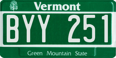 VT license plate BYY251