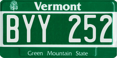 VT license plate BYY252