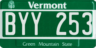 VT license plate BYY253