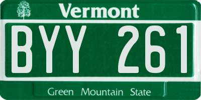 VT license plate BYY261
