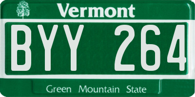 VT license plate BYY264