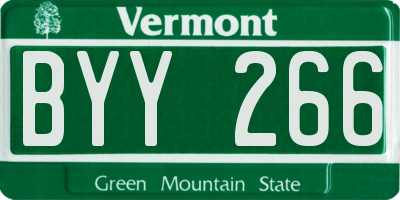 VT license plate BYY266
