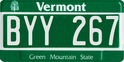 VT license plate BYY267