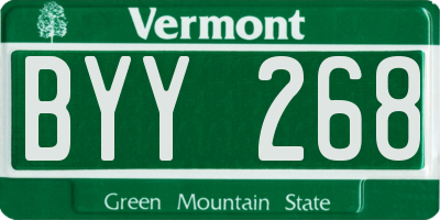 VT license plate BYY268