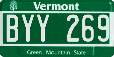 VT license plate BYY269