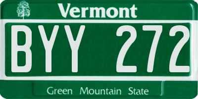 VT license plate BYY272