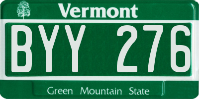 VT license plate BYY276