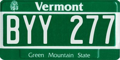 VT license plate BYY277