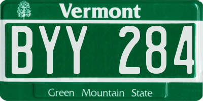 VT license plate BYY284