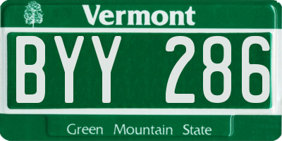 VT license plate BYY286
