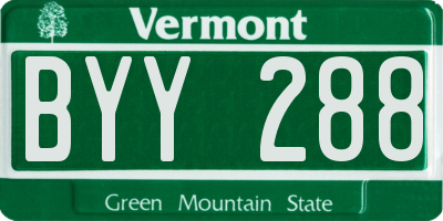 VT license plate BYY288