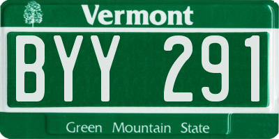VT license plate BYY291