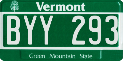 VT license plate BYY293