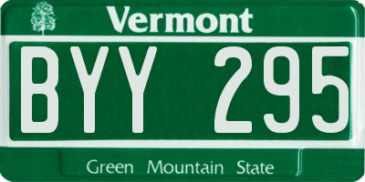 VT license plate BYY295