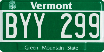 VT license plate BYY299