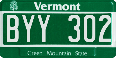 VT license plate BYY302