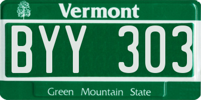 VT license plate BYY303