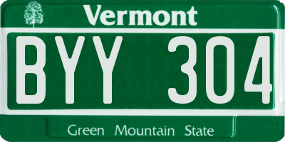 VT license plate BYY304