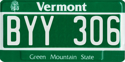 VT license plate BYY306