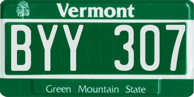 VT license plate BYY307