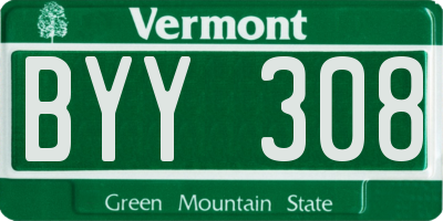 VT license plate BYY308
