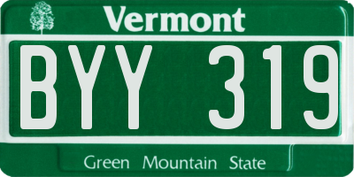 VT license plate BYY319