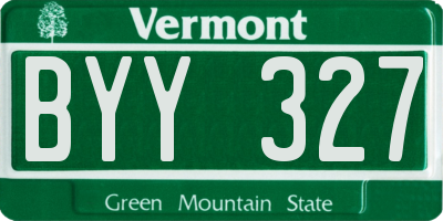 VT license plate BYY327