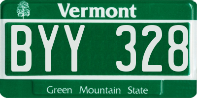 VT license plate BYY328
