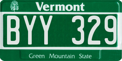 VT license plate BYY329