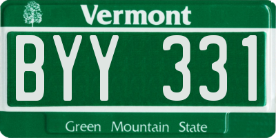 VT license plate BYY331