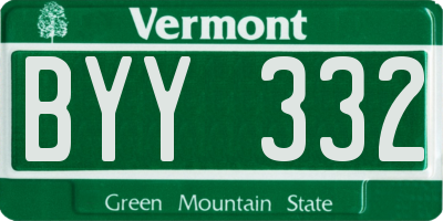 VT license plate BYY332
