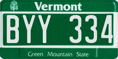 VT license plate BYY334