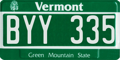VT license plate BYY335