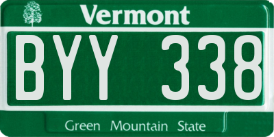 VT license plate BYY338