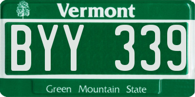 VT license plate BYY339
