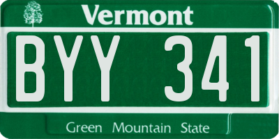 VT license plate BYY341