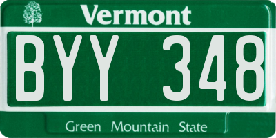VT license plate BYY348