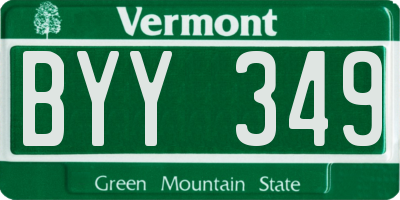 VT license plate BYY349