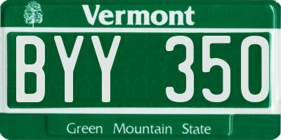 VT license plate BYY350