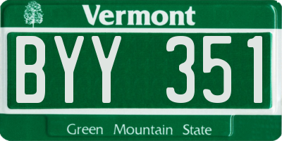 VT license plate BYY351
