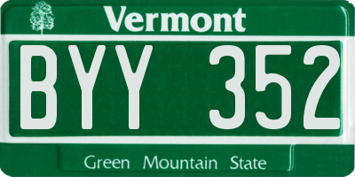 VT license plate BYY352