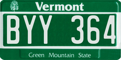 VT license plate BYY364