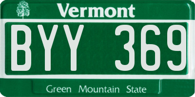 VT license plate BYY369