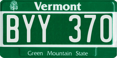 VT license plate BYY370