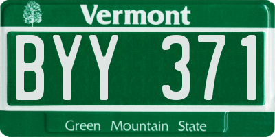 VT license plate BYY371