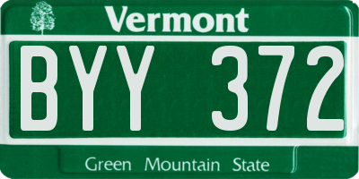 VT license plate BYY372