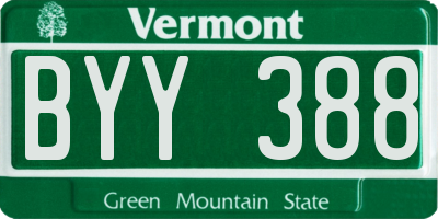VT license plate BYY388