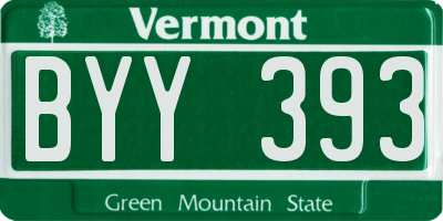 VT license plate BYY393